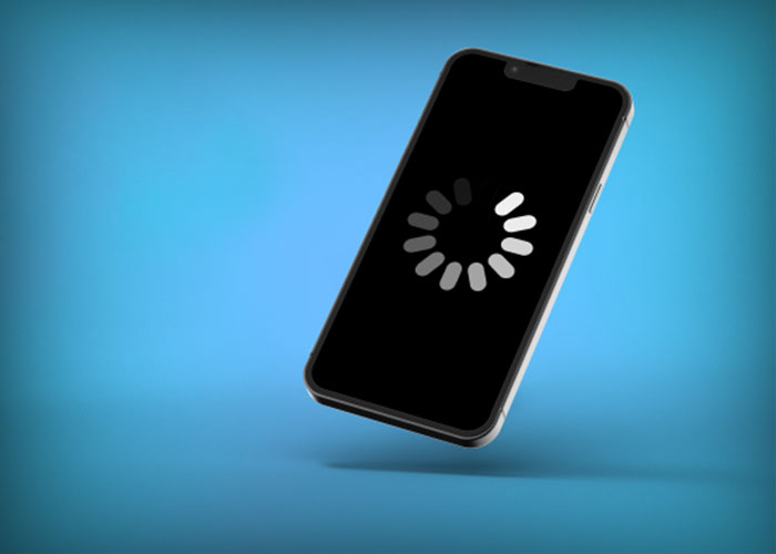 Langsom iPhone med loading ikon